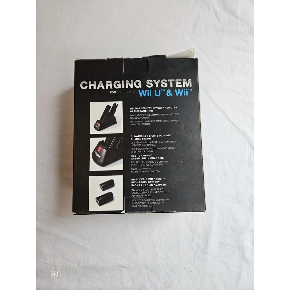 NEW- ENERGIZER DUAL PORT WII U/WII CHARGING STATION/DOCK/SYSTEM, 2 BATTERY PACKS